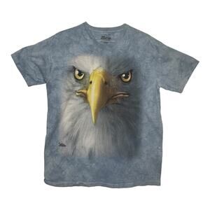 The Mountain mens XL blue tye dye eagle face cool unique 00 y2k allover tie